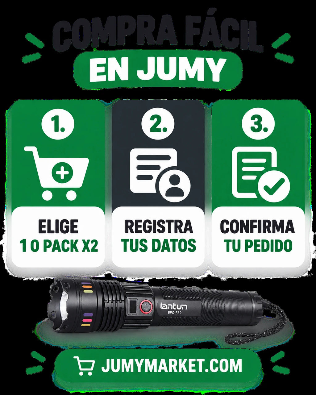 Linterna Recargable Lantun EPC-R69 con Estuche — imagen 9