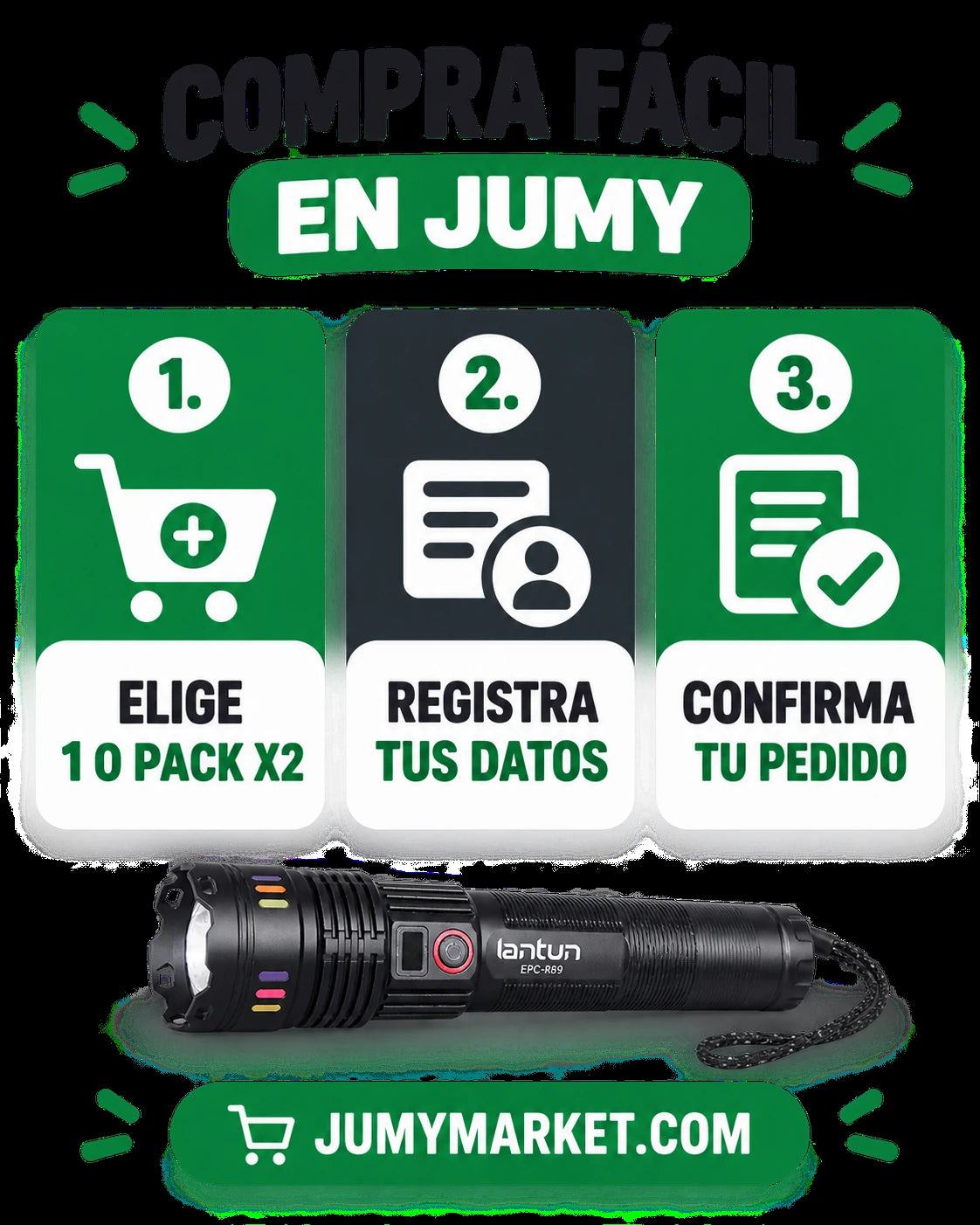 Linterna Recargable Lantun EPC-R69 con Estuche — imagen 9