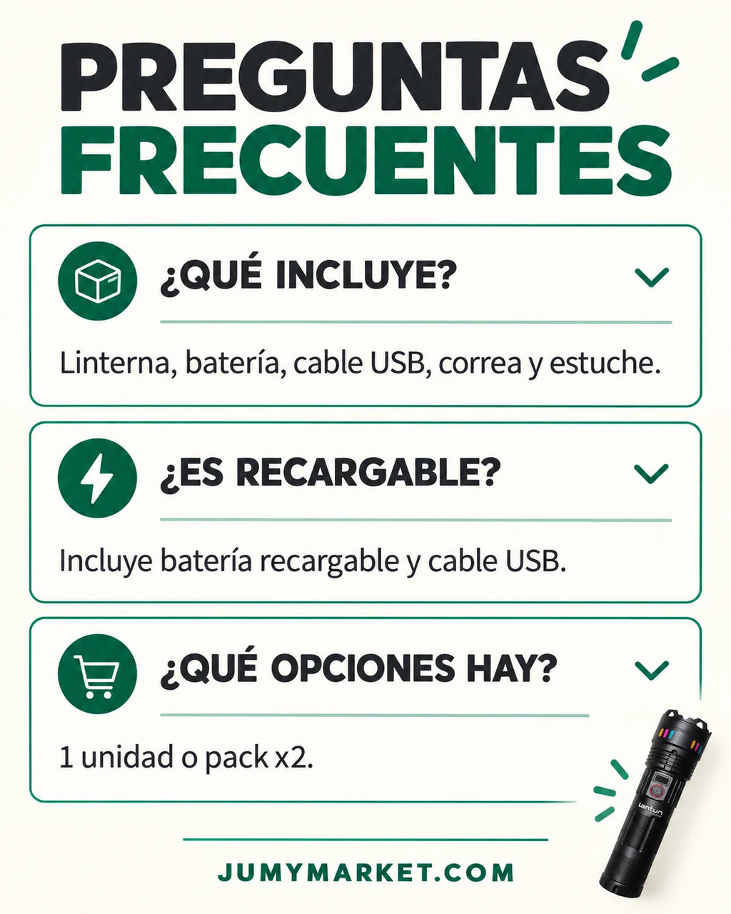 Linterna Recargable Lantun EPC-R69 con Estuche — imagen 10