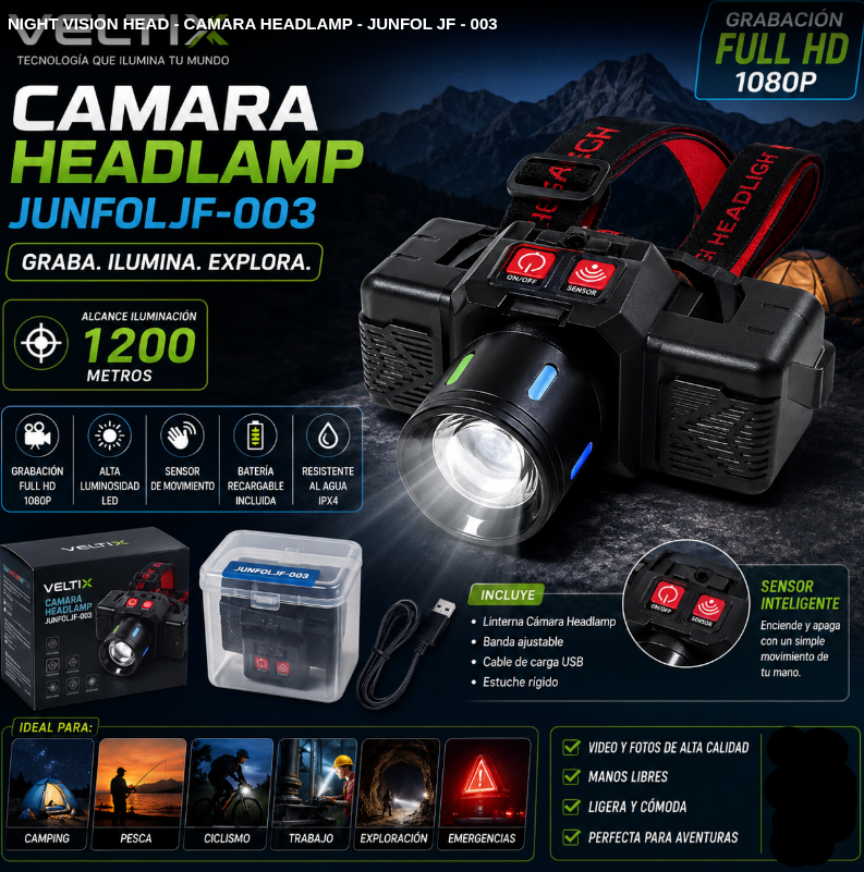 NIGHT VISION HEAD - CAMARA HEADLAMP - JUNFOL JF - 003