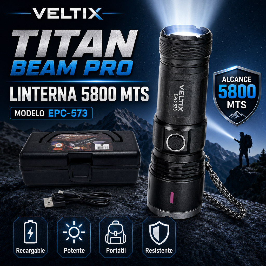 TITAN BEAM PRO - LINTERNA RECARGABLE DE LARGO ALCANCE 5800