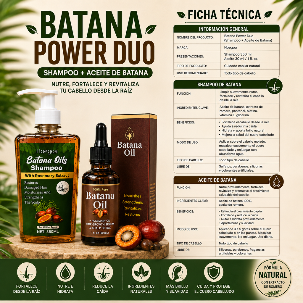 🌿 BATANA POWER DUO – SHAMPOO + ACEITE DE BATANA 🌿